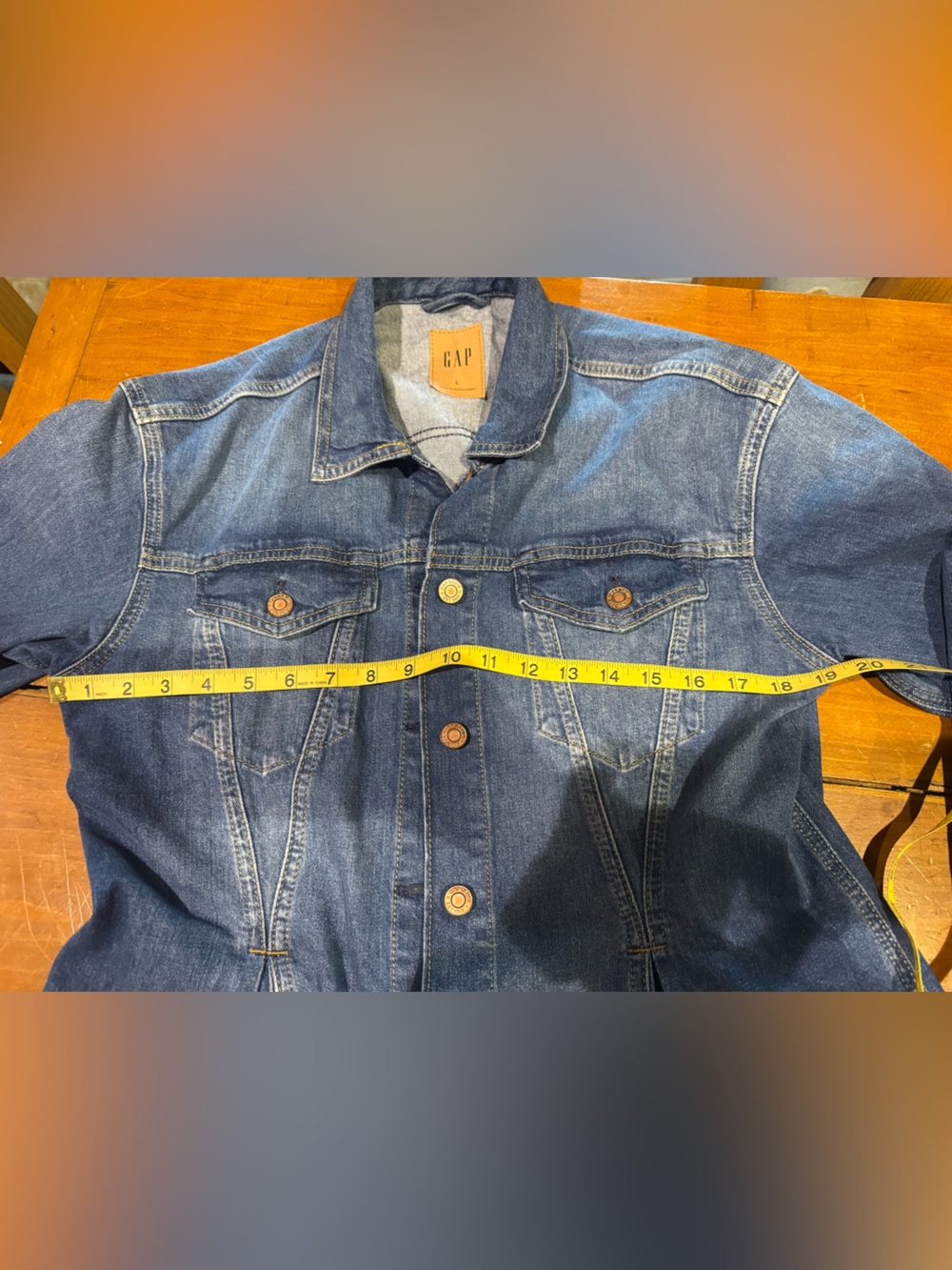 GAP Peplum Jean Jacket - size large - Picture 7 of 10